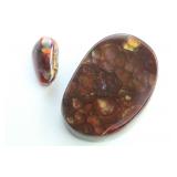 (2) Jewelry Grade FIRE AGATE Gemstones-ARIZONA (2) Jewelry Grade FIRE AGATE Gemstones-ARIZONA