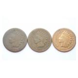 1865 G, 1869 G-, 1875 G Indian Head Pennies