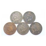 1887, 1888, 1889, 1890, 1891  Indian Head Pennies