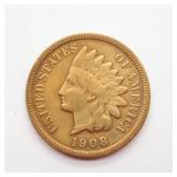 1908 S Indian Head Penny Key Date Fine 1908 S Indian Head Penny Key Date Fine