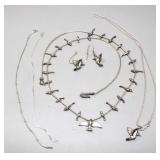 Sterling Silver Hummingbird Necklace & Earrings Sterling Silver Hummingbird Necklace & Earrings