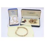 Delicate Gold Chain, Cufflinks, Gold Bracelet Delicate Gold Chain, Cufflinks, Gold Bracelet