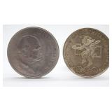 1968 25 Pesos Olympic Coin / 1965 Churchill Dollar 1968 25 Pesos Olympic Coin / 1965 Churchill Dollar