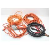 Jumper Cables, Shop Light on Electric Cord and Two Jumper Cables, Shop Light on Electric Cord and Two