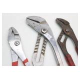 (2) Tongue and Groove Wrenches & a 10" Pliers