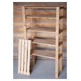 Six Slat Wood Shelf Unit 31"W X 59"T x 13" D