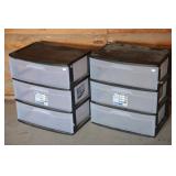 Two 3 Drawer Sterilite Drawer Carts Two 3 Drawer Sterilite Drawer Carts