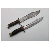 (2) Hunting Knives with Wooden Handles (2) Hunting Knives with Wooden Handles