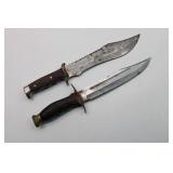 (2) Hunting Knives with Wooden Handles