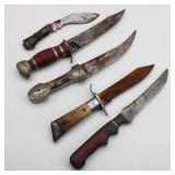 Collection of (5) Hunting Knives Collection of (5) Hunting Knives