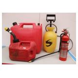 Gas Cans, Fire Extinguisher, Weed Sprayer