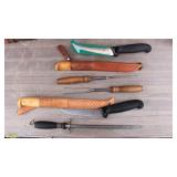 Finland Fishing Knives & Telescoping Fire Forks + Finland Fishing Knives & Telescoping Fire Forks +