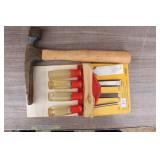 Pick Hammer & 4-piece Stanley Chisel Set