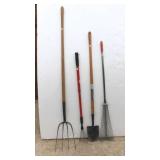 Pitch Fork, Lawn Rakes & Digging Shovel