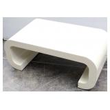 Modern Mid-Cent Style White C Shape Coffee Table
