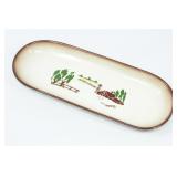 Brock California Pottery Dish w/Farm Scene Print