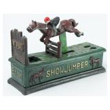 Cast Iron Show Jumper Coin Bank