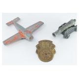 Beechcraft Bonanza Airplane, Cast Iron Cannon &