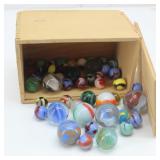 Wood Box w/Marbles  Different sizes