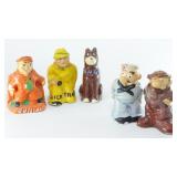 (5) Chalkware Dick Tracy & Cartoon Characters