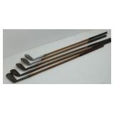 (5) Vintage Wood Handled Golf Clubs
