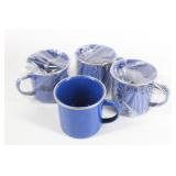 New -4-Blue Enamelware camping mugs