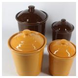 Lot of 4 Fiesta Ware Canisters USA