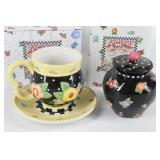Mary Engelbreit  Teacup  & Saucer , Sugar bowl