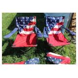 Red White & Blue Camp Chairs w/Bags