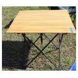 Folding Wood Top Camp Table & Extra Cushion