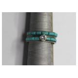 Sterling & Turquoise Wedding Set - Real Diamond