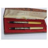 Arpege / Chanel No.5 14kt Gold Filigree Pens