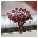 14K Gold Diamond & Ruby Dinner Ring