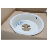 Round Under Counter Lavatory Sink White New