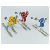 Antique Barclay Metal Skier Figurines (3)