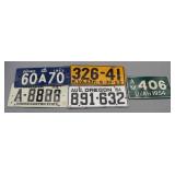 (5) Mini 1953,54  Tin License Plates
