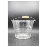 Glass Basket w/Metal & Wood Handle