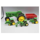 Group of Metal John Deere Toy Tractors
