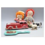 King Edward Cigar Box w/ vintage toys inside