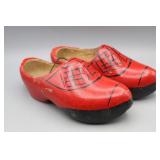 Red & Black Alan Wood Dutch/Holland/Clog Shoes