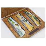 3 Vanadium Steel Pocket Knives w/ Case