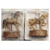 Two Musical Carousel Horse