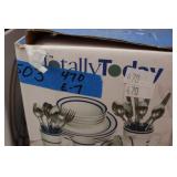 Service for 4 Blue Ring Dish Set Totally Today