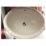 22" Drop In Scalloped Edge Vanity  Sink Ivory