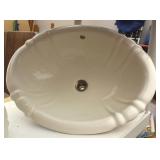 22" Drop In Scalloped Edge Vanity  Sink Ivory