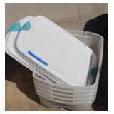 Five 35 Quart Sterilite Storage Totes w/Lids