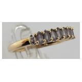 10K Gold, Tourmaline & Diamond Ring Signed STS