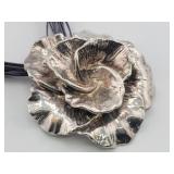 Israel Sterling Silver Electroform Flower Necklace