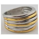 Signed Lia Sophia 2-Tone Echo Wide Band Ring