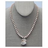 Pink Pearls Necklace w/ Sterling Clasp